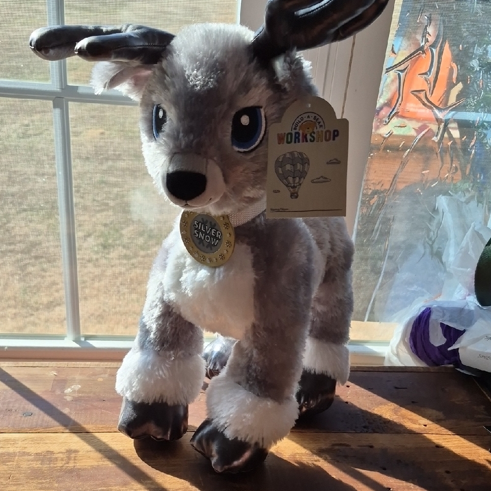 Gray and White Build A Bear Reindeer